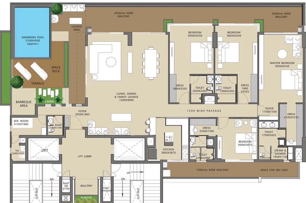 4 BHK Flat in H & S Page Three Residences in Jaypee Greens, Greater Noida - Image 920376