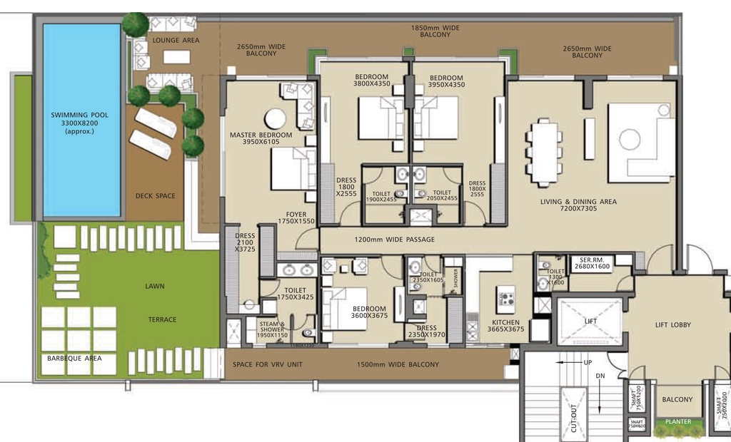 4 BHK Flat in H & S Page Three Residences in Jaypee Greens, Greater Noida - Image 920383