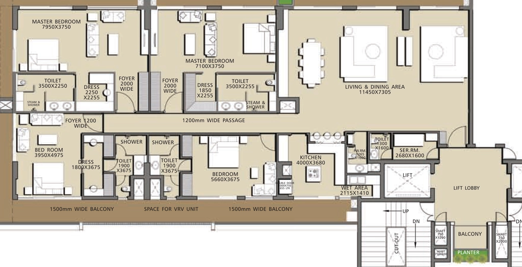4 BHK Flat in H & S Page Three Residences in Jaypee Greens, Greater Noida - Image 920387