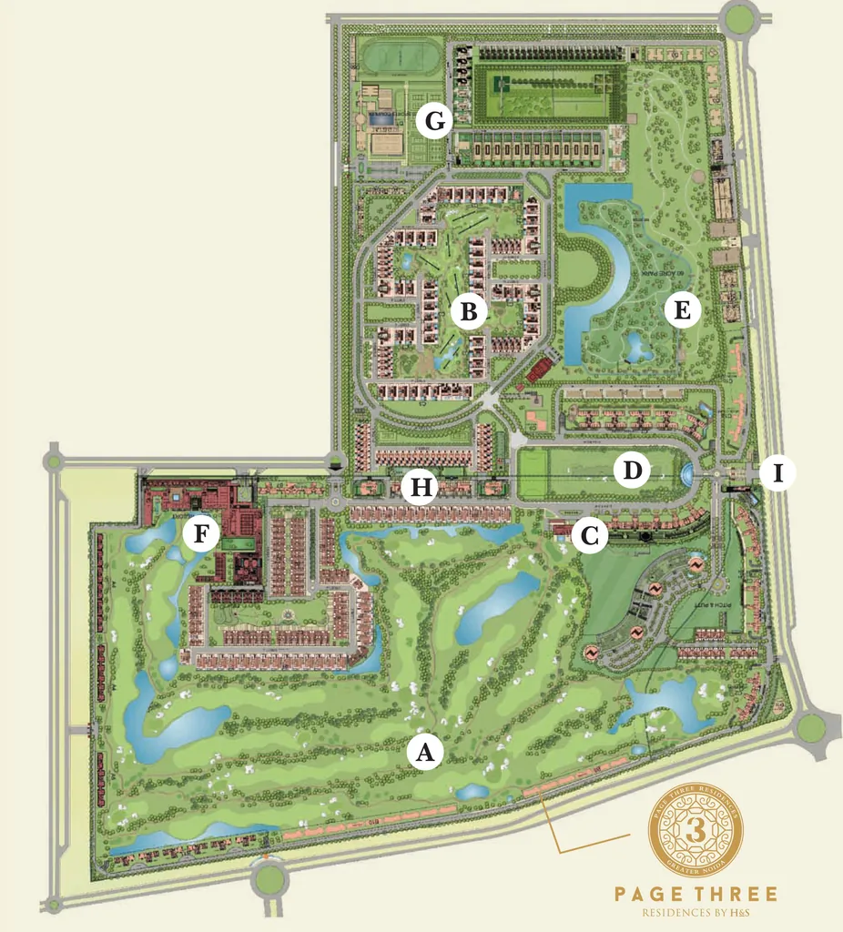 Master Plan of H & S Page Three Residences in Jaypee Greens, Greater Noida - Image 408360