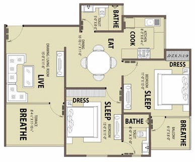 2 BHK Flat in Kriscon Skywalk in Jaisinghpura, Jaipur - Image 920361