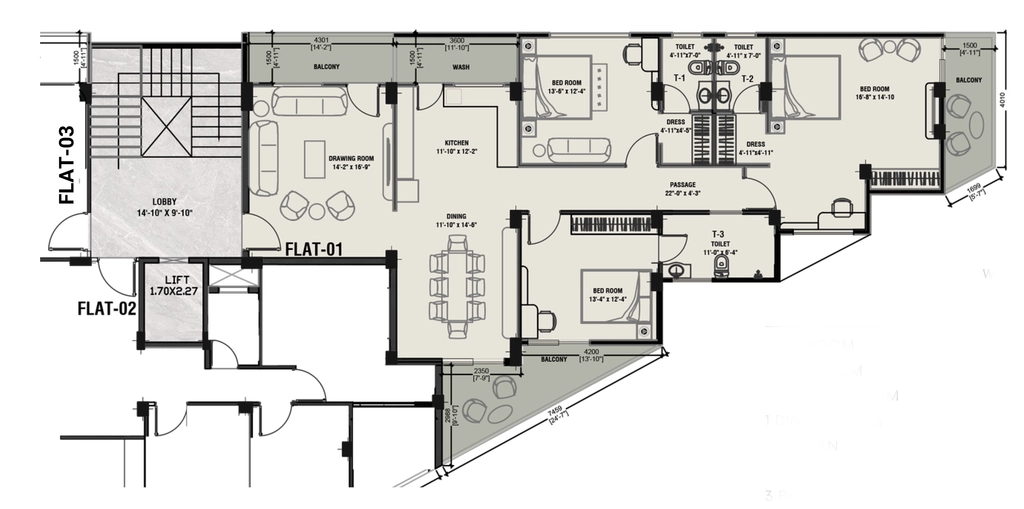 3 BHK Flat in Shilpi Eco Towers in Bawadiya Kalan, Bhopal - Image 920545