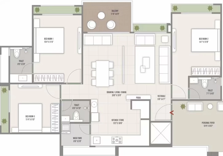 3 BHK Flat in Shaswat Embrace the Wind in Sargasan, Gandhinagar - Image 920378