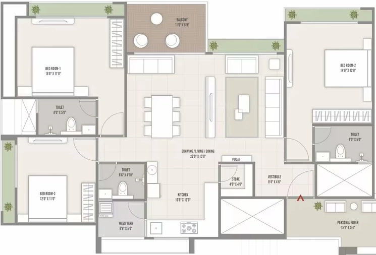 3 BHK Flat in Shaswat Embrace the Wind in Sargasan, Gandhinagar - Image 920380