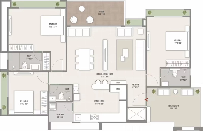 3 BHK Flat in Shaswat Embrace the Wind in Sargasan, Gandhinagar - Image 920381