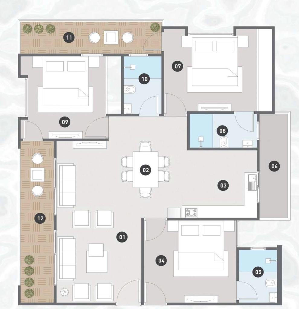 3 BHK Flat in Krishna Green City Extension in Bawadiya Kalan, Bhopal - Image 920523