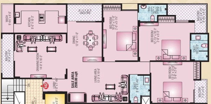 3 BHK Flat in SDC Royale in Bapu Nagar, Jaipur - Image 920392