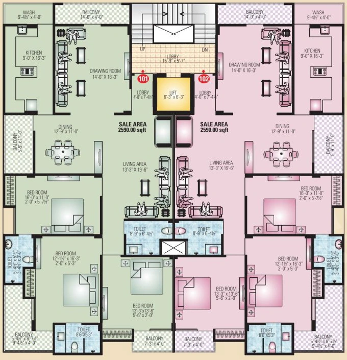 Floor Plan of SDC Royale in Bapu Nagar, Jaipur - Image 408339