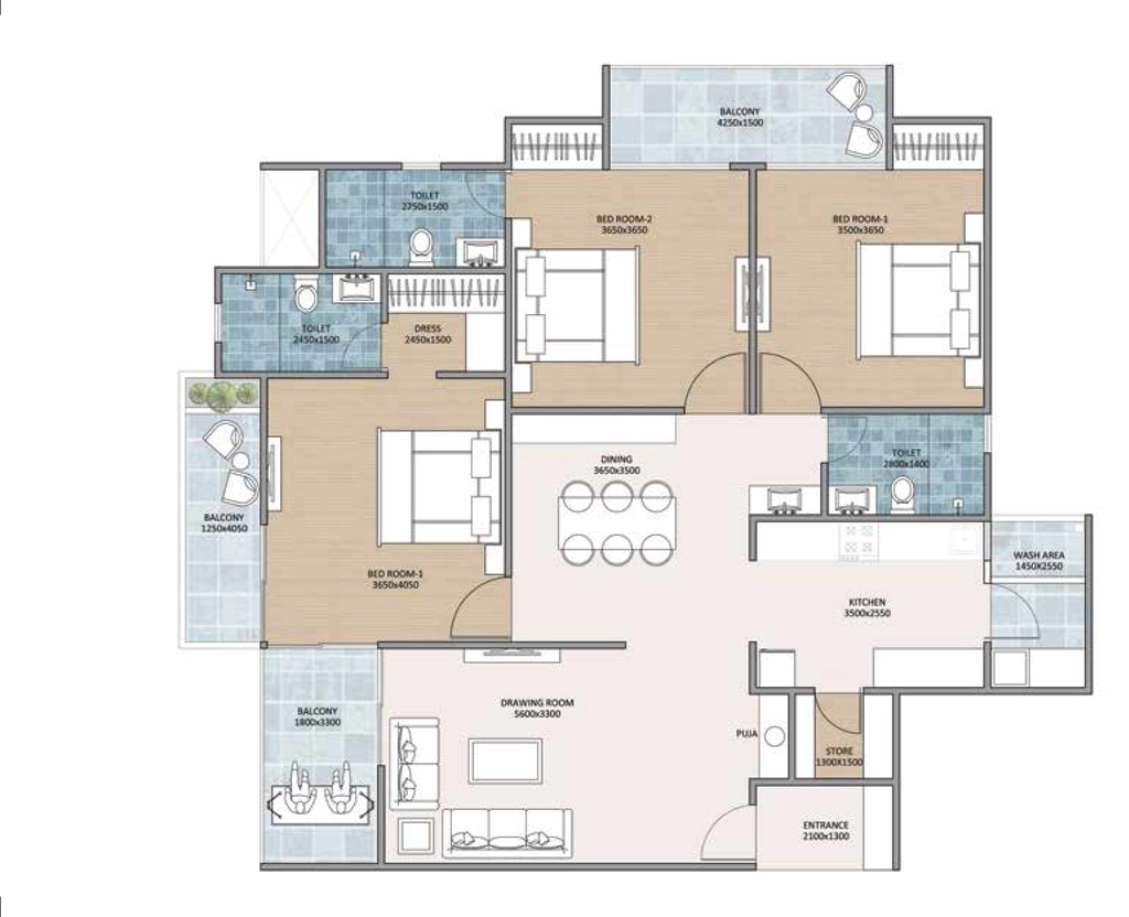 3 BHK Flat in Agrawal Sagar Prime in Bawadiya Kalan, Bhopal - Image 920522