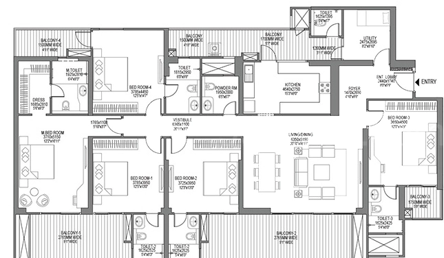 5 BHK Flat in Godrej Woods Plumeria in Sector 43, Noida - Image 920425