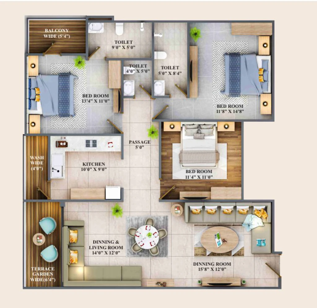 3 BHK Flat in Dream Height in Bawadiya Kalan, Bhopal - Image 920514