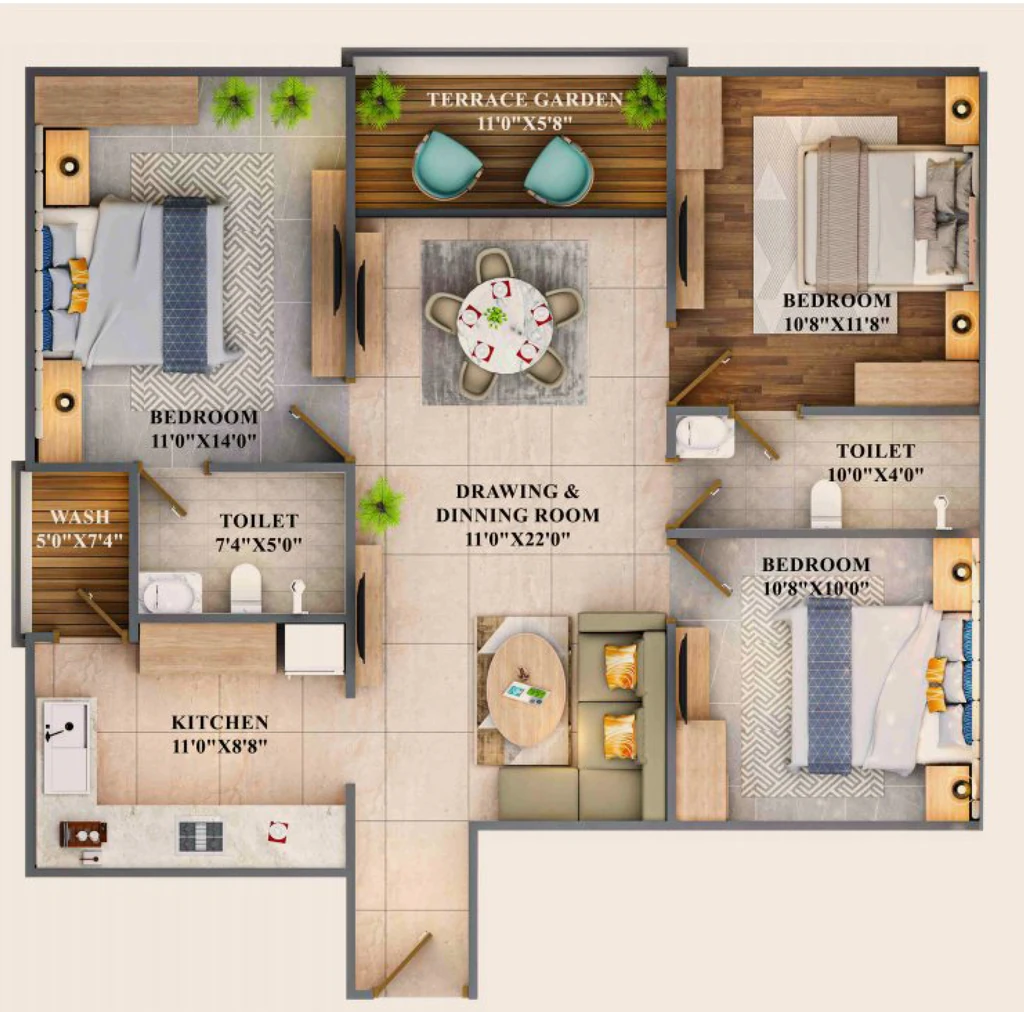 2 BHK Flat in Dream Height in Bawadiya Kalan, Bhopal - Image 920513