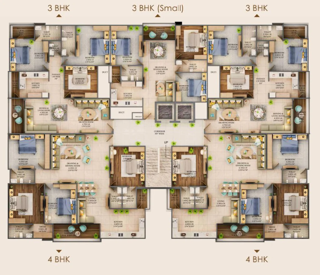 Floor Plan of Dream Height in Bawadiya Kalan, Bhopal - Image 408601