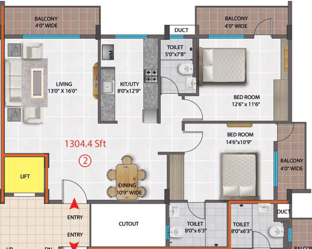 3 BHK Flat in Adithya Brindha Residency in Bellandur, Bangalore - Image 920441