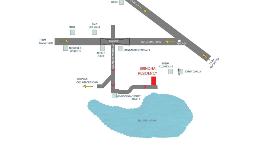 Location of Adithya Brindha Residency in Bellandur, Bangalore - Image 408432