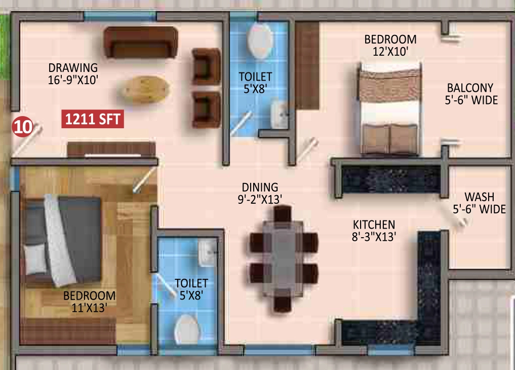 2 BHK Flat in Aishwarya Silicon in Bellandur, Bangalore - Image 920437