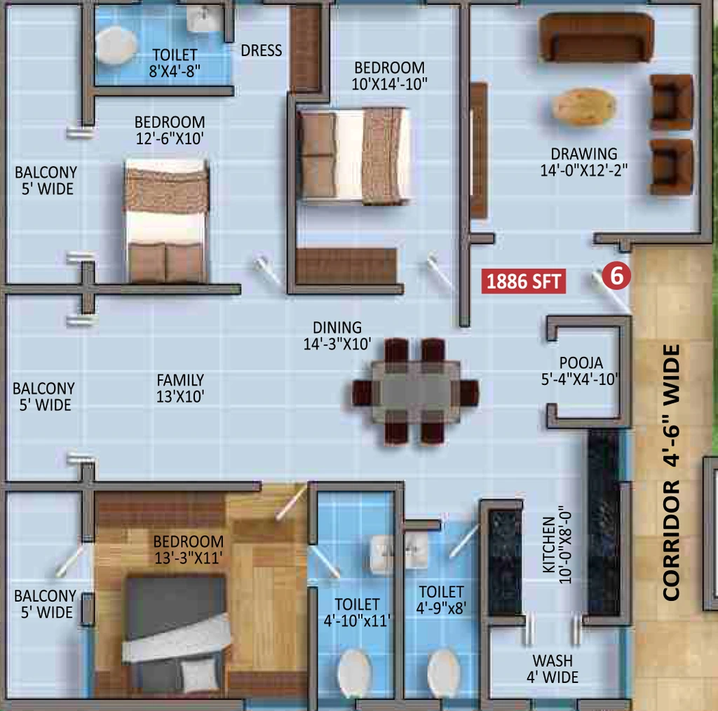 3 BHK Flat in Aishwarya Silicon in Bellandur, Bangalore - Image 920438