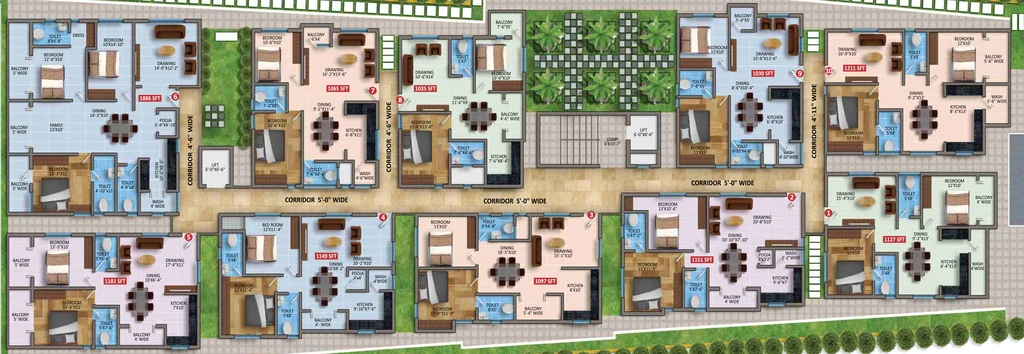 Floor Plan of Aishwarya Silicon in Bellandur, Bangalore - Image 408415