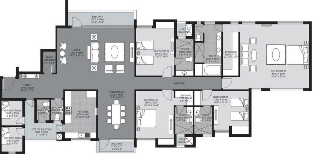 4 BHK Flat in Unitech Grande in Sector 96, Noida - Image 920436