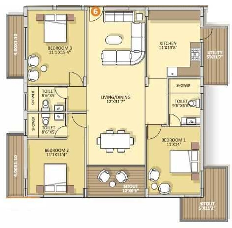3 BHK Flat in Lendee Sentosa in Bellandur, Bangalore - Image 920428