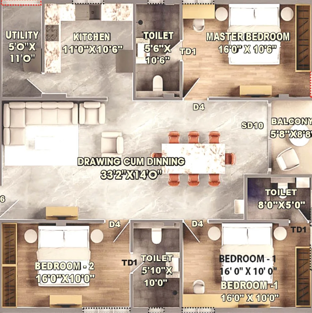 3 BHK Flat in Vakaman Amber in Selvapuram, Coimbatore - Image 920444