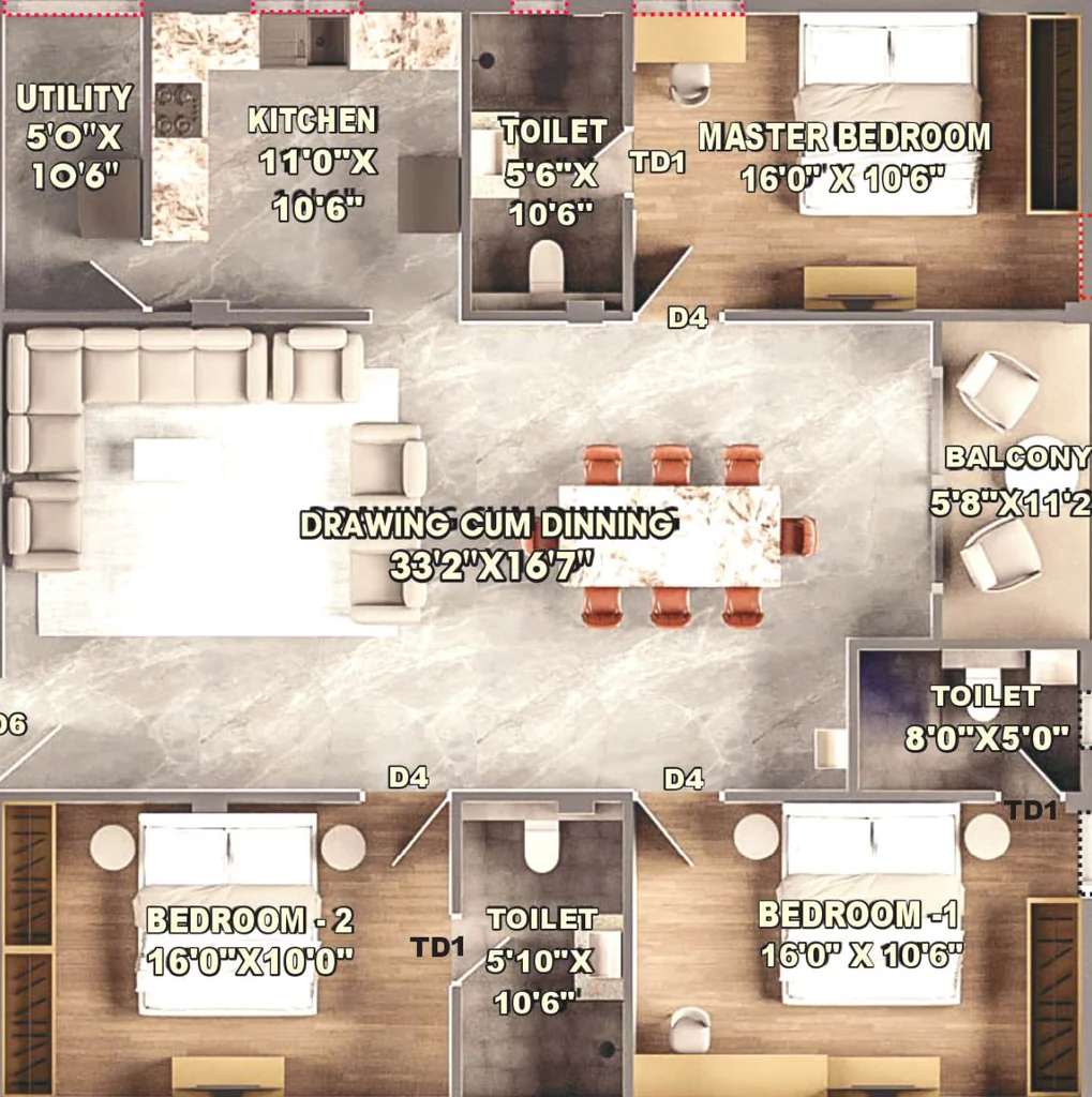 3 BHK Flat in Vakaman Amber in Selvapuram, Coimbatore - Image 920445