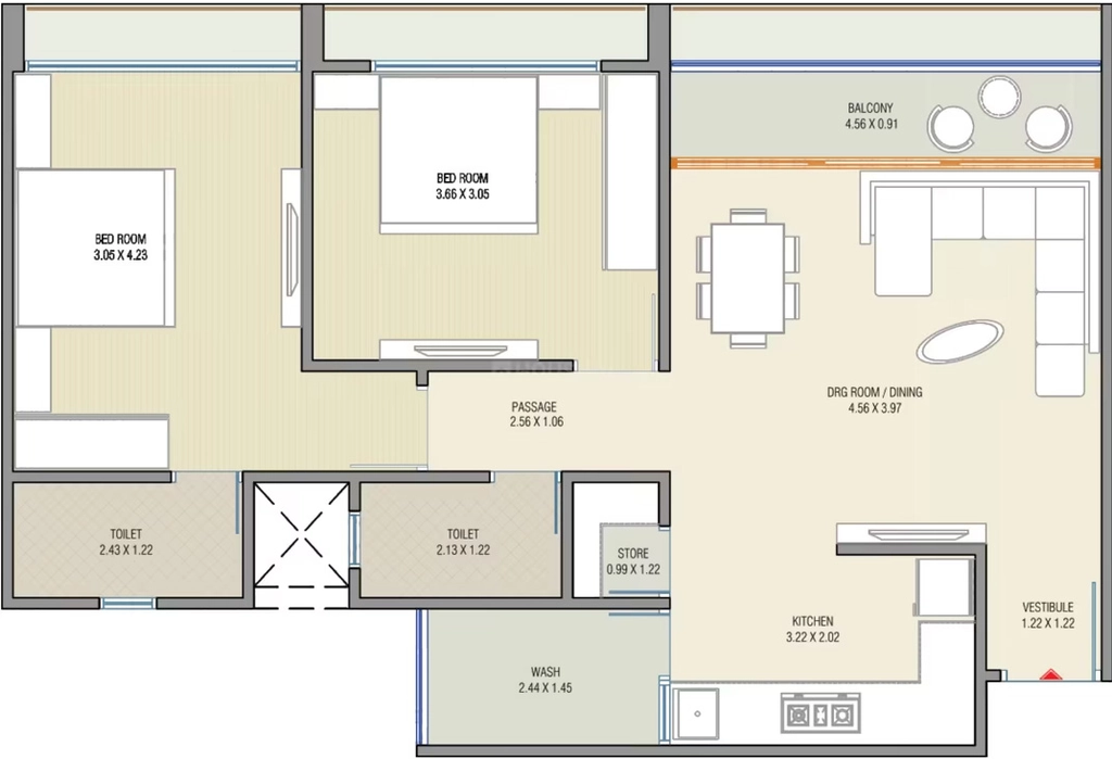 2 BHK Flat in Kashima The Crest Glory in Kathwada, Ahmedabad - Image 920446