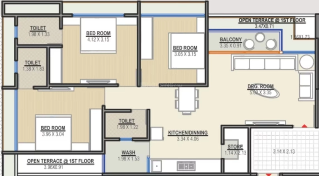 3 BHK Flat in KP Sanskruti Pride in Kathwada, Ahmedabad - Image 920453