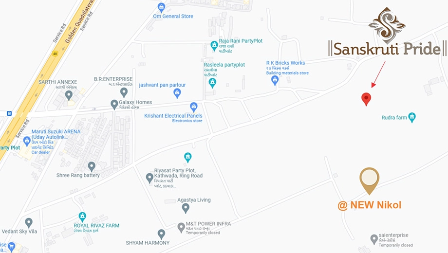Location of KP Sanskruti Pride in Kathwada, Ahmedabad - Image 408462