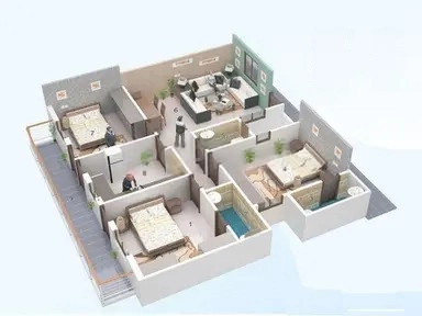3 BHK Flat in Sanskaar Lifestyle Blu in Bawadiya Kalan, Bhopal - Image 920552