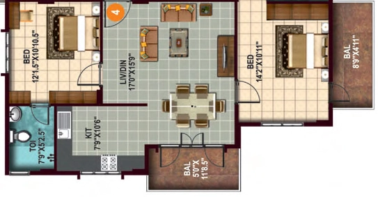 2 BHK Flat in SLS Springs in HSR Layout, Bangalore - Image 920457