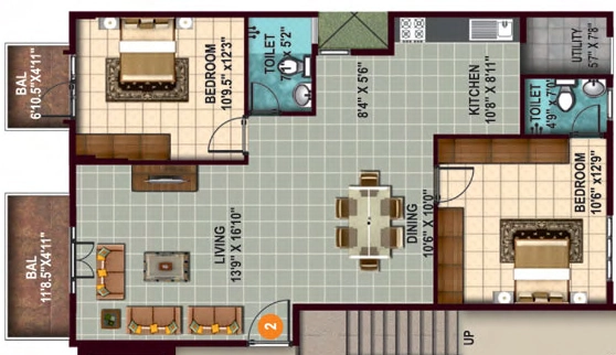 2 BHK Flat in SLS Springs in HSR Layout, Bangalore - Image 920458