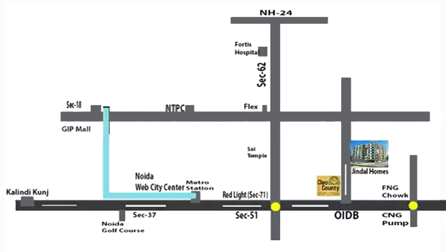 Location of Jindal Homes in Sector 121, Noida - Image 408483
