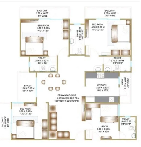 4 BHK Flat in Aakar Canal Kinship in Bawadiya Kalan, Bhopal - Image 920480