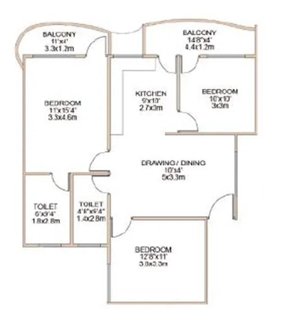 3 BHK Flat in Aakar Canal Kinship in Bawadiya Kalan, Bhopal - Image 920478