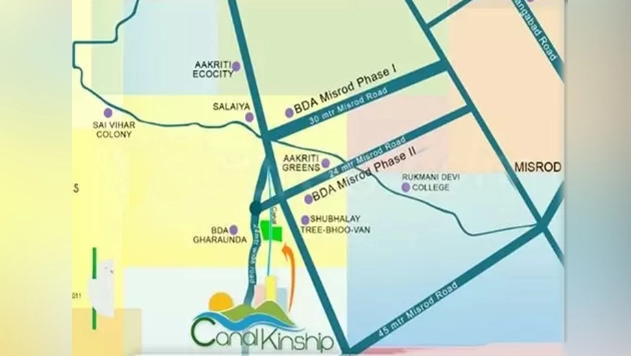 Location of Aakar Canal Kinship in Bawadiya Kalan, Bhopal - Image 408530