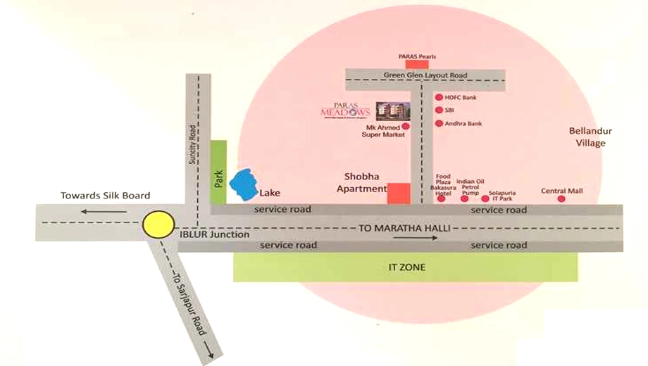 Location of Paras Meadows in Bellandur, Bangalore - Image 408515