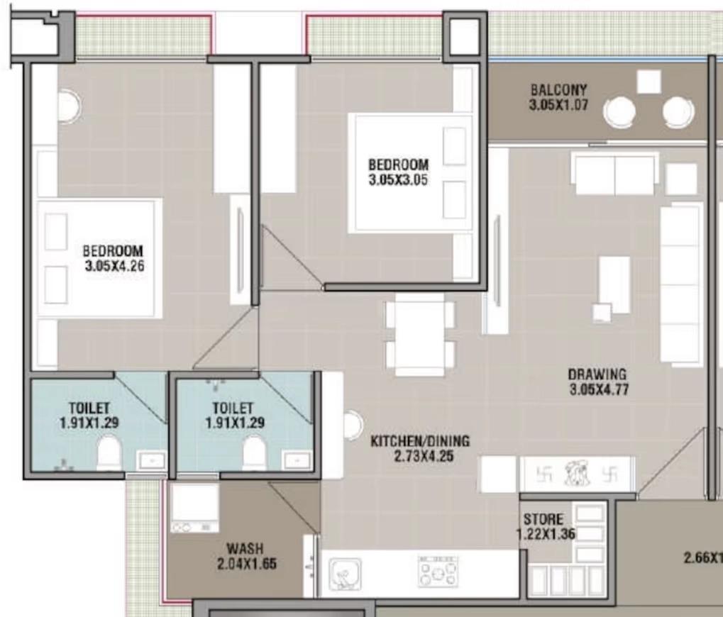 2 BHK Flat in Radhe Krishna Lake View in Vastral, Ahmedabad - Image 920495
