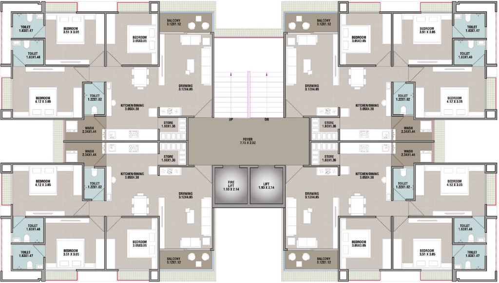 Floor Plan of Radhe Krishna Lake View in Vastral, Ahmedabad - Image 408545