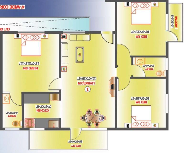 3 BHK Flat in Unitech Pearl in HSR Layout, Bangalore - Image 920503