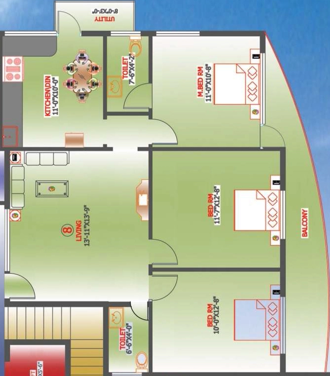 3 BHK Flat in Unitech Pearl in HSR Layout, Bangalore - Image 920504