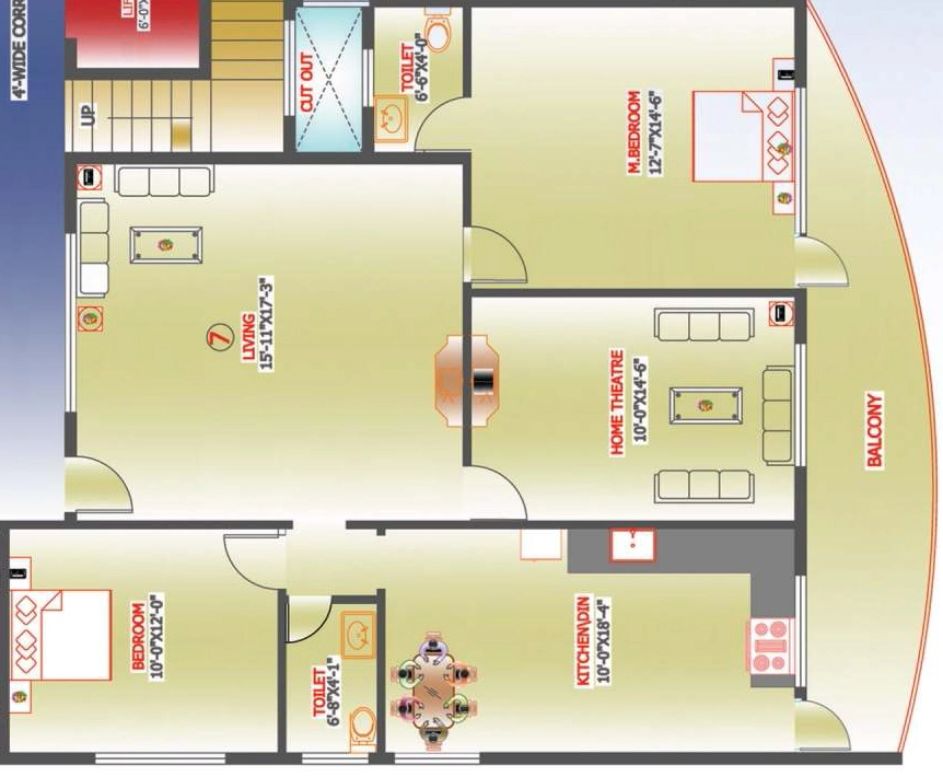 3 BHK Flat in Unitech Pearl in HSR Layout, Bangalore - Image 920505