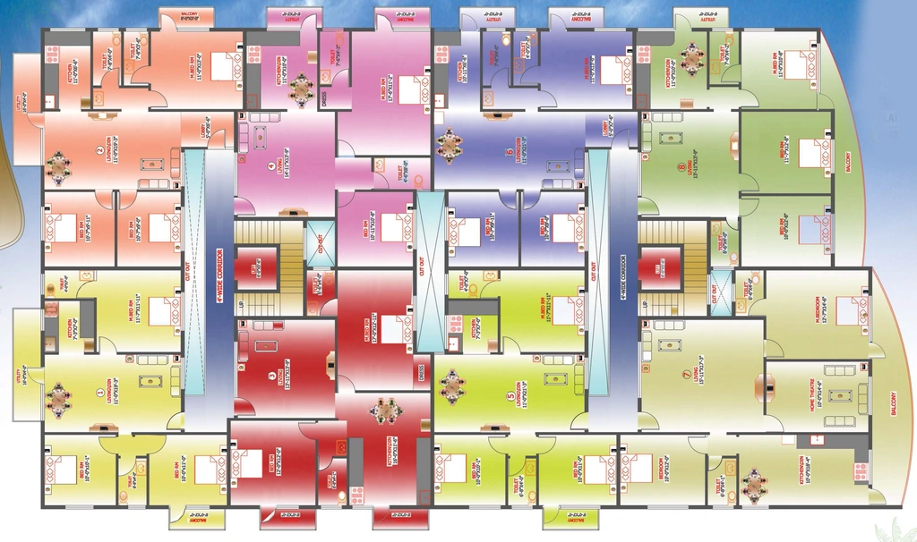 Floor Plan of Unitech Pearl in HSR Layout, Bangalore - Image 408564