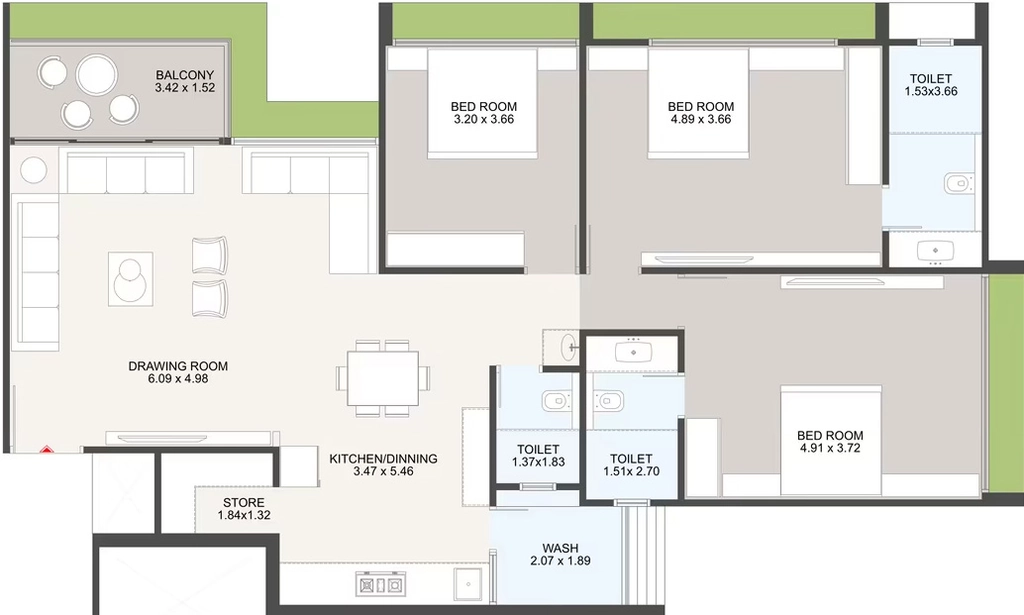 3 BHK Flat in Satvaraj Satva Prime in Vastral, Ahmedabad - Image 920509