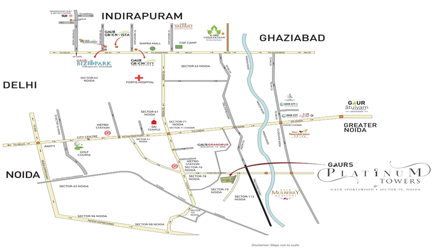 Location of Gaurs Platinum Towers - Image 408622