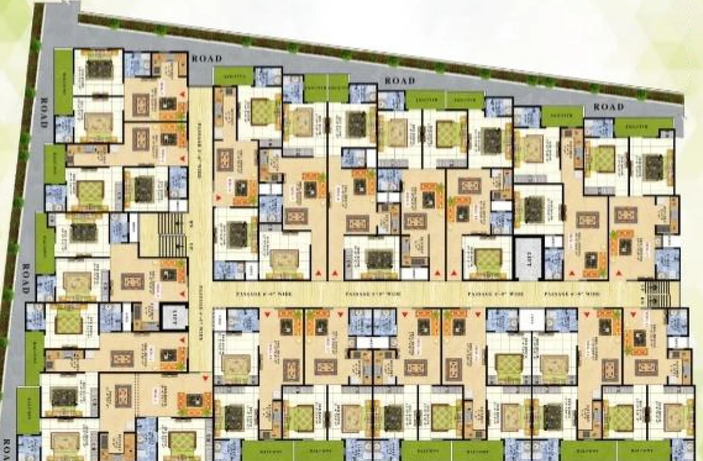 Floor Plan of Satyam Paradise in Sector 121, Noida - Image 408656