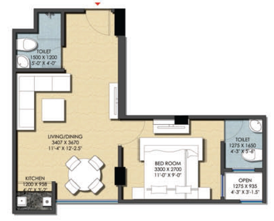 1 BHK Flat in Phenomenon Mannat Tower in Sector 73, Noida - Image 920534