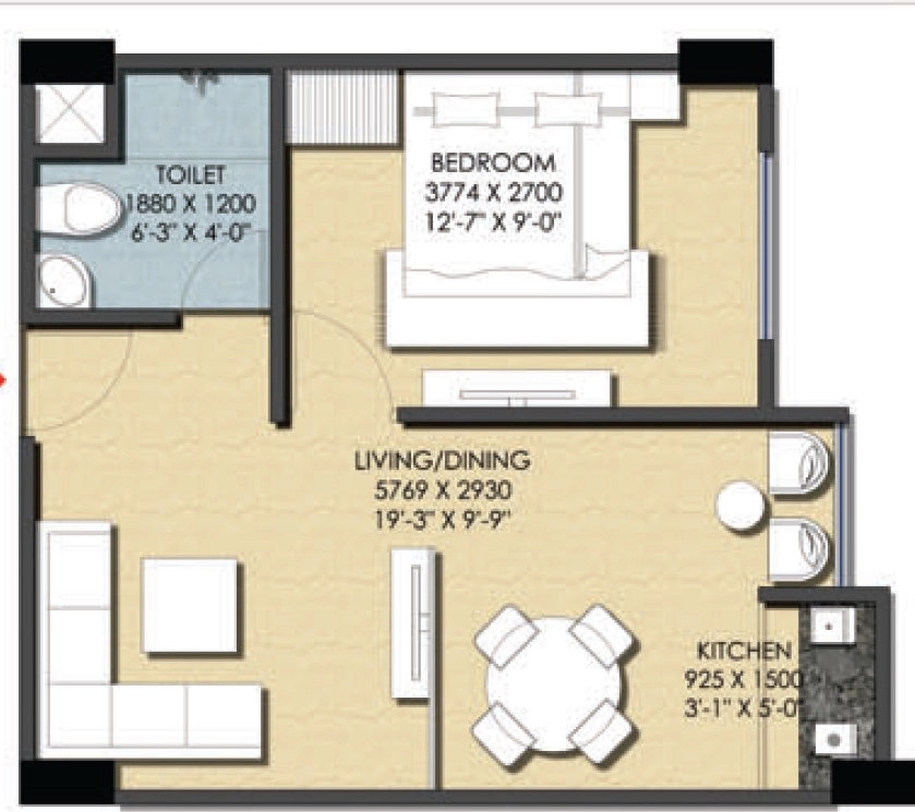 1 BHK Flat in Phenomenon Mannat Tower in Sector 73, Noida - Image 920535