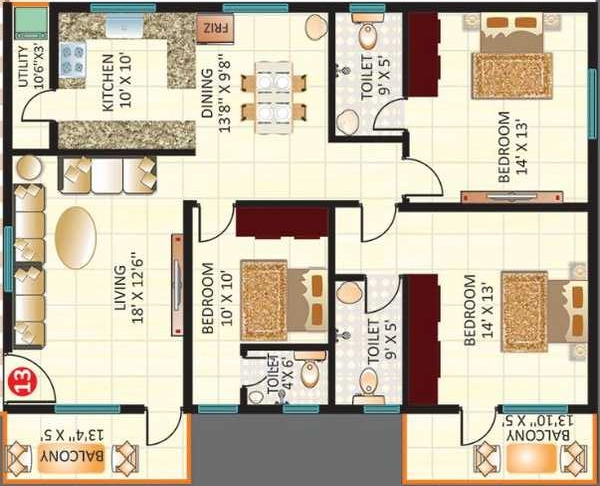 3 BHK Flat in Srimitra Lotus in Bellandur, Bangalore - Image 920576