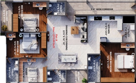 4 BHK Flat in Vakaman Sankalp in RS Puram, Coimbatore - Image 920578